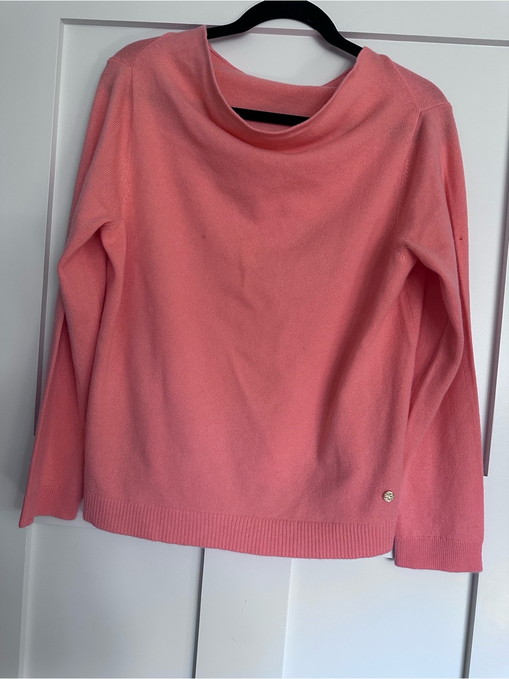 Per Se Coral Pink Cowl-Neck Sweater